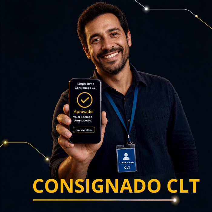 Consignado CLT: colaborador com o empréstimo aprovado no celular